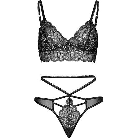 HOSIERY BRALET SET QN 2pc BLK