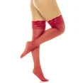 SHEER THIGH HIGH RED OS