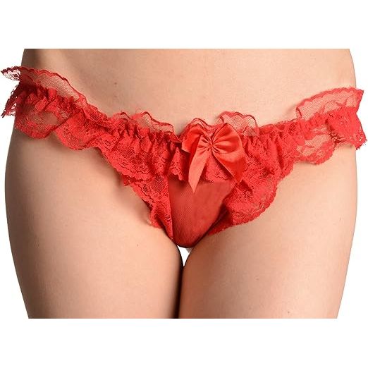 MESH/LACE CMIDLL & PNTY QN RED
