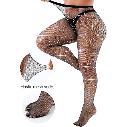 TEDDY GLITTER FISHNET BLK/GLD