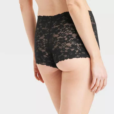 ALLOVER LACE BLK SM BOYSHORT