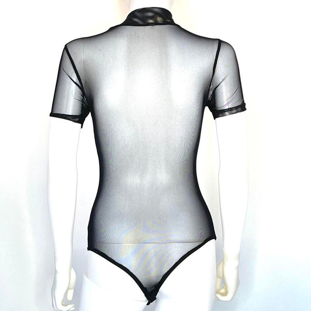 BDYSHTS 2pc MESH W/PASTIES BLK