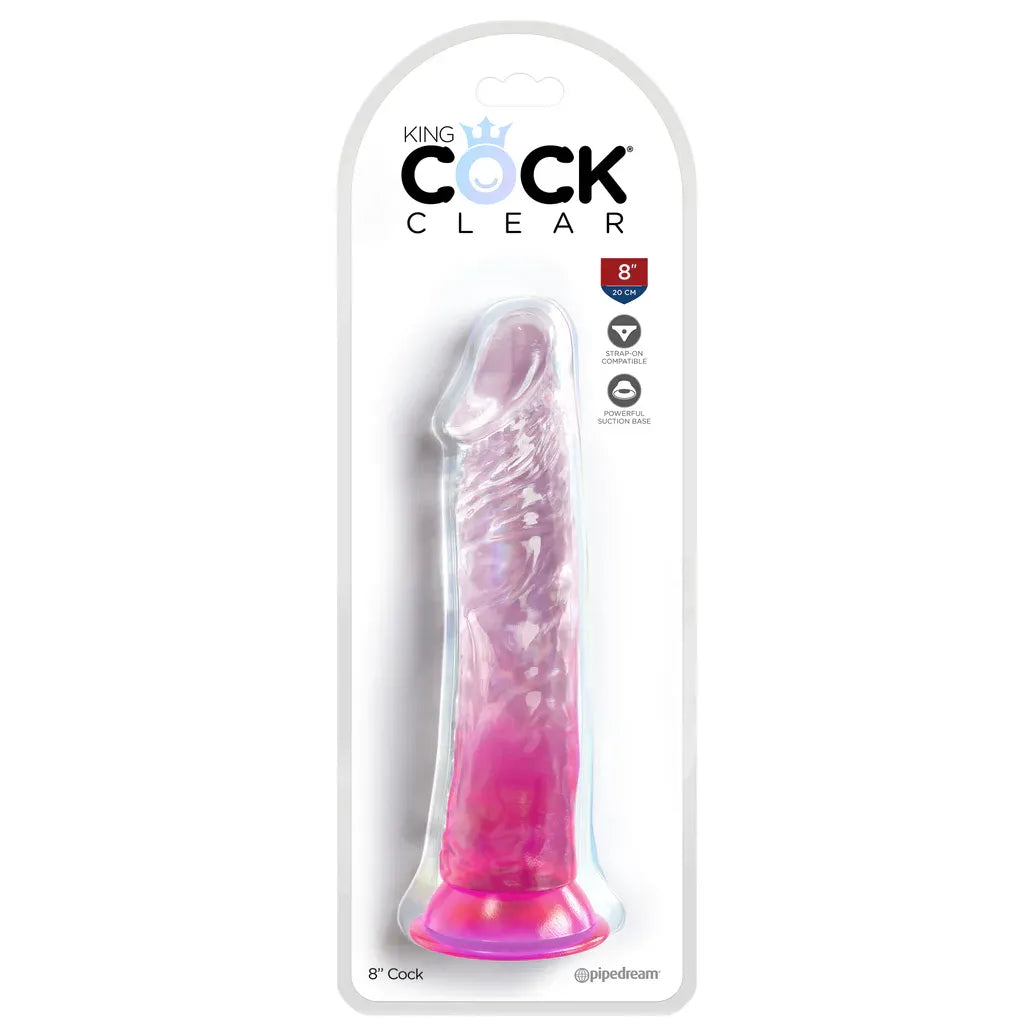 KING COCK CLEAR 8" PINK