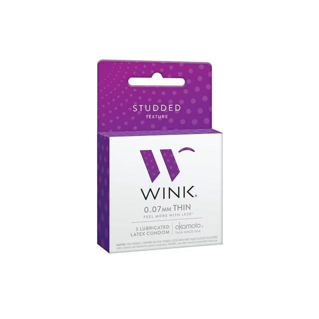 WINK STUDDED CONDOMS 3ct