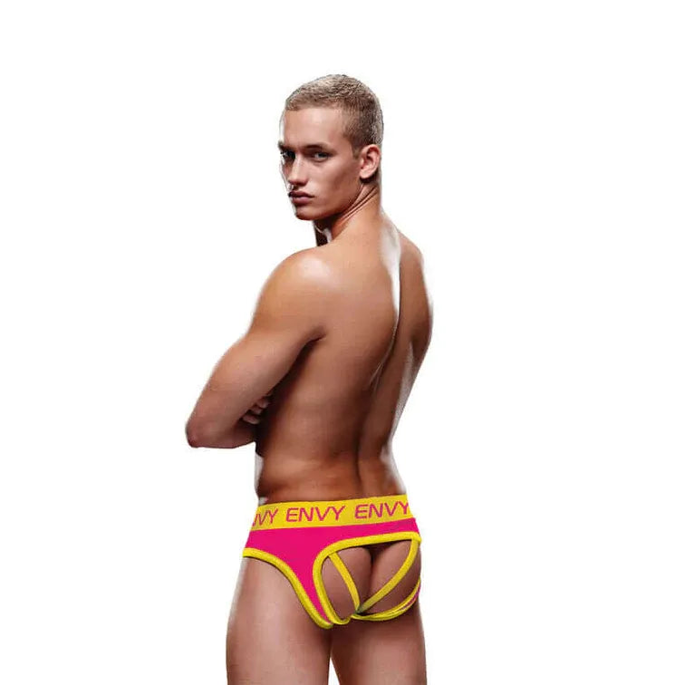 SOLID ENVY JOCK PNK/YLW SM