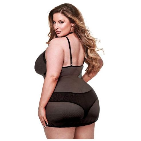 BBYDLL/G-STRNG SET NUDE 2XL