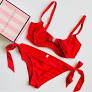 2p SATN STRAP BRA & PNTY RED Q