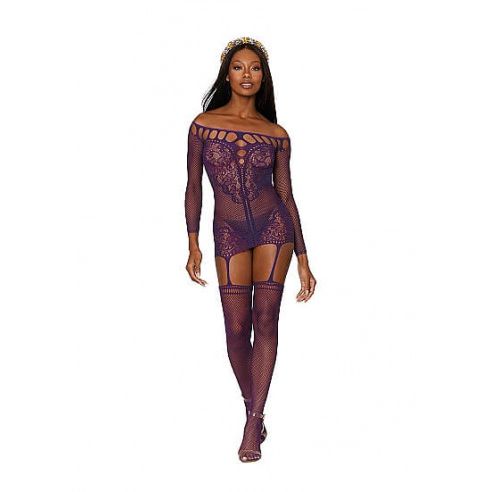 GARTER DRESS DMND BLK OS