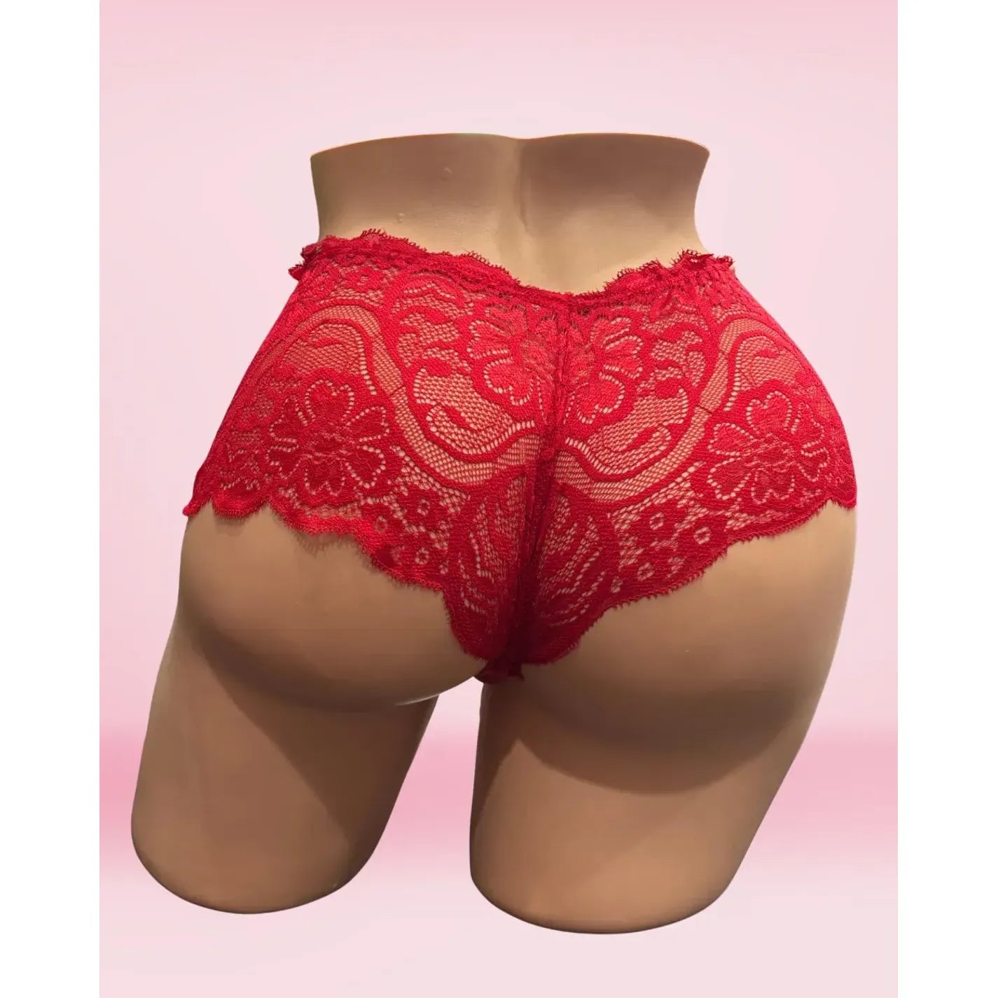 LACE BOY SHORT RED 2XL