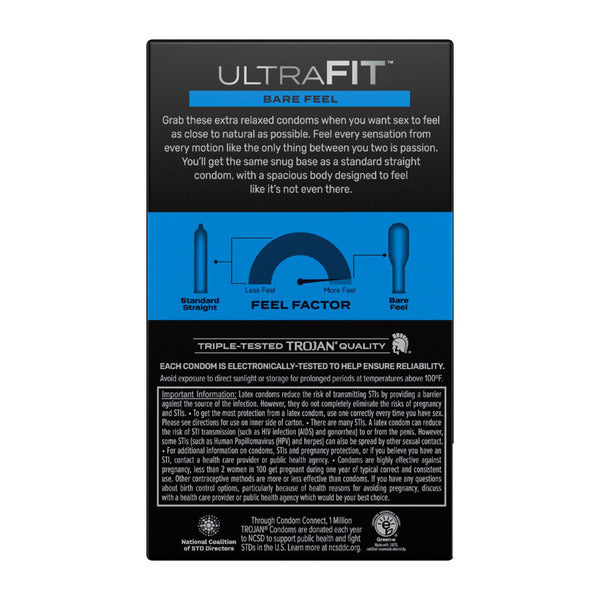 TROJAN ULTRAFIT BARE FL 10ct