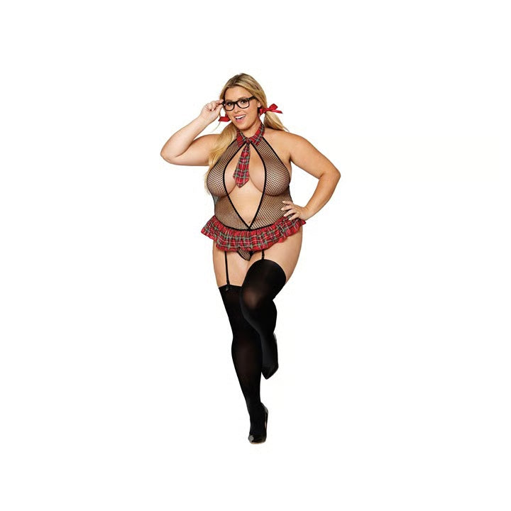 SCHOOLGIRL FANTASY BLK/RED Q
