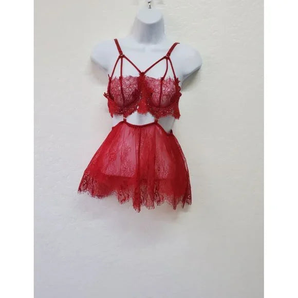 STRETCH LACE BBYDLL RED/BLK