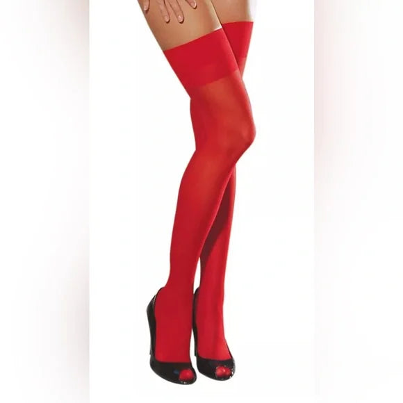 MESH THIGH HIGHS RED Q