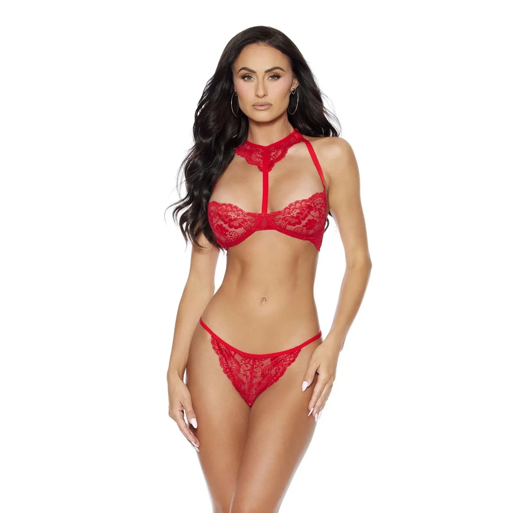 HI NECK 2p SET RED OS