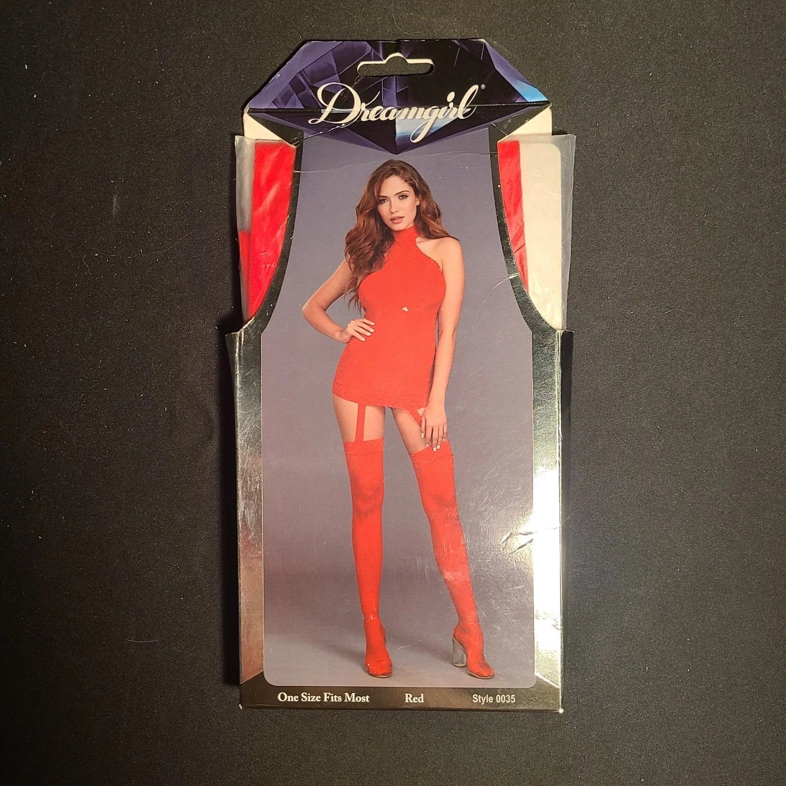 SHEER GARTER DRESS RED