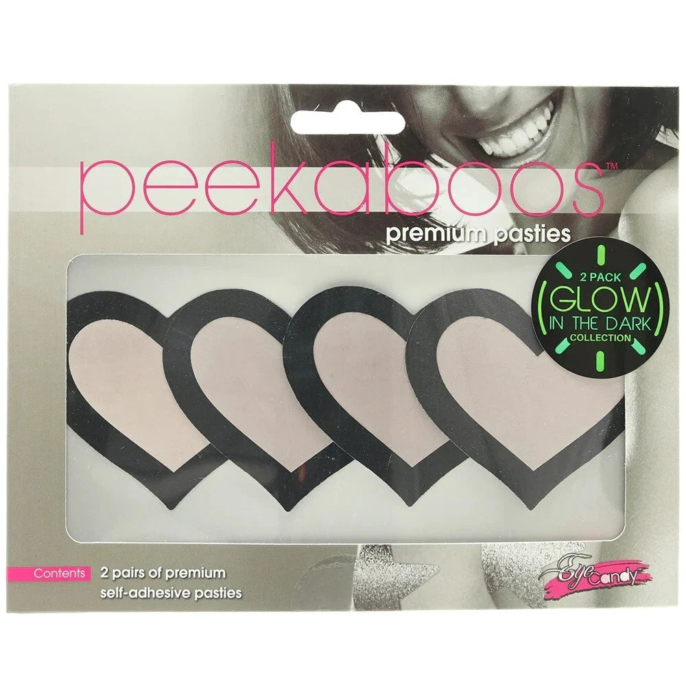 GLOW IN DARK HEARTS PASTIES