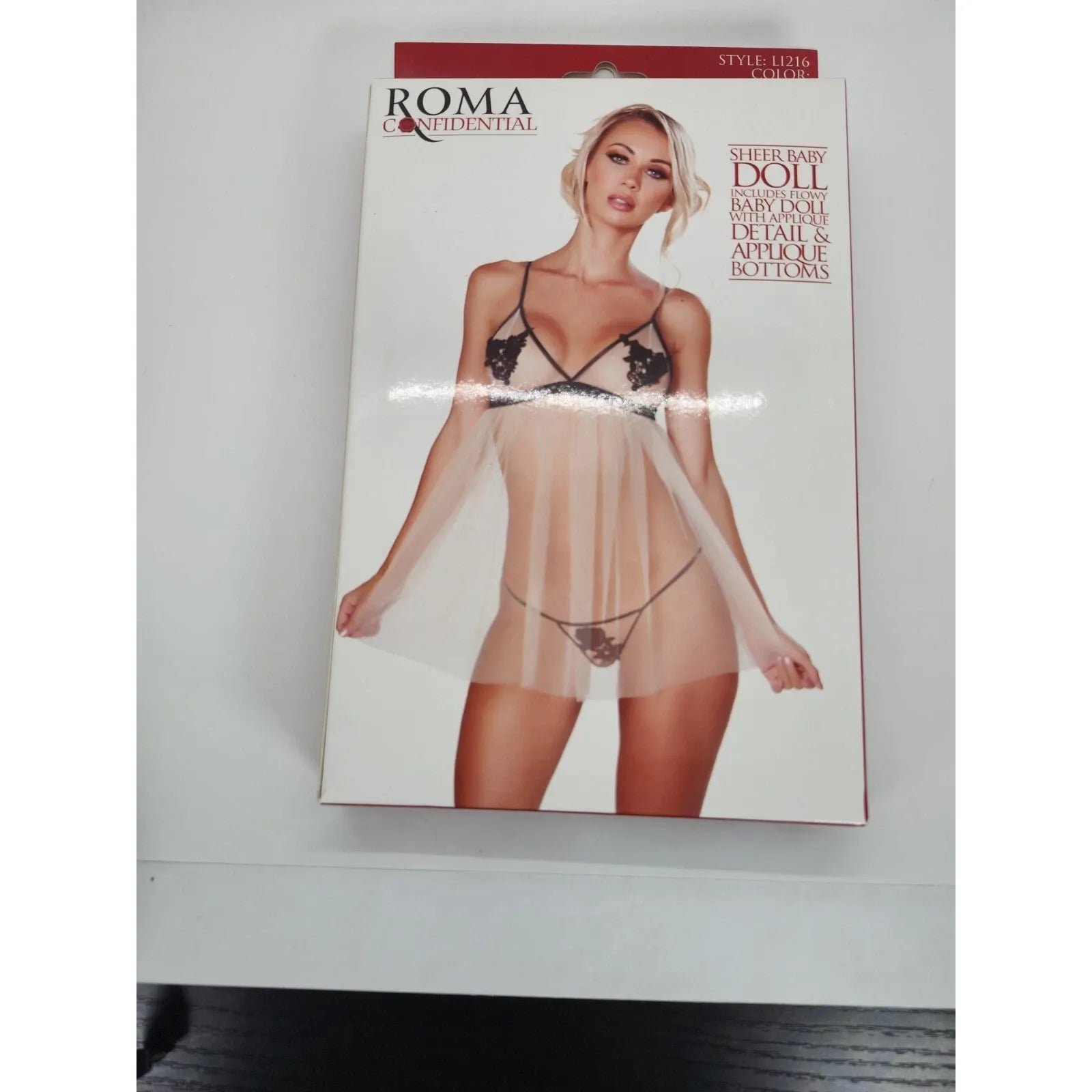 SHEER BABYDOLL NUDE/BLK S/M