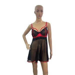 SHORTY BABY DOLL 1X BLK