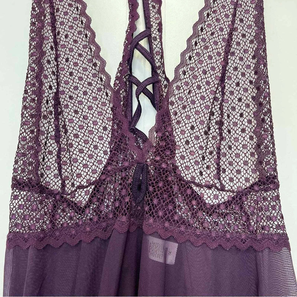 LACE BABY DOLL PRPL 1X