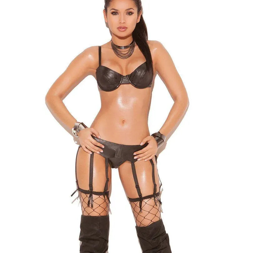 SEXY STRAPPY GARTER BELT BLK