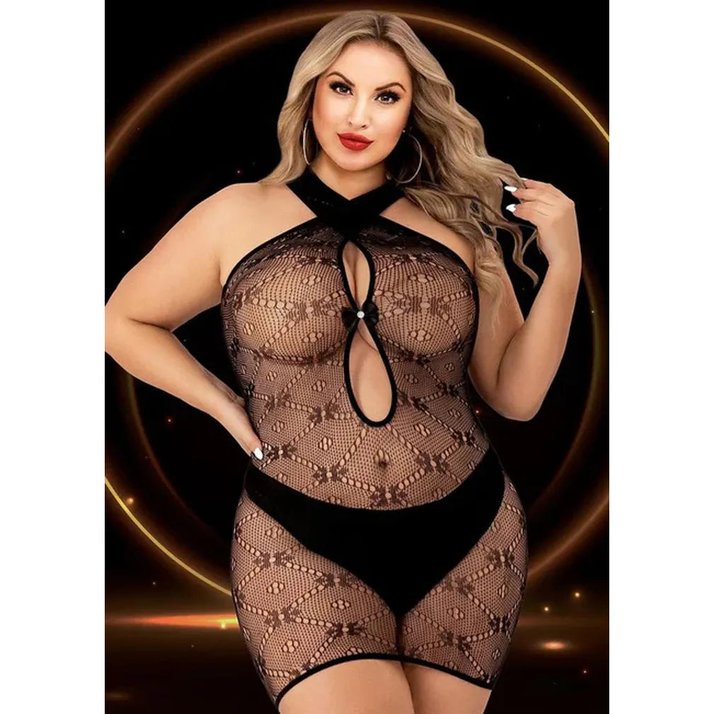 HALTER TOP MINI DRESS BLK Q