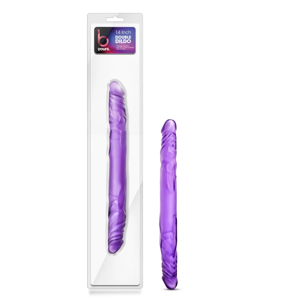 B YOURS 14" DBL DONG PURPLE